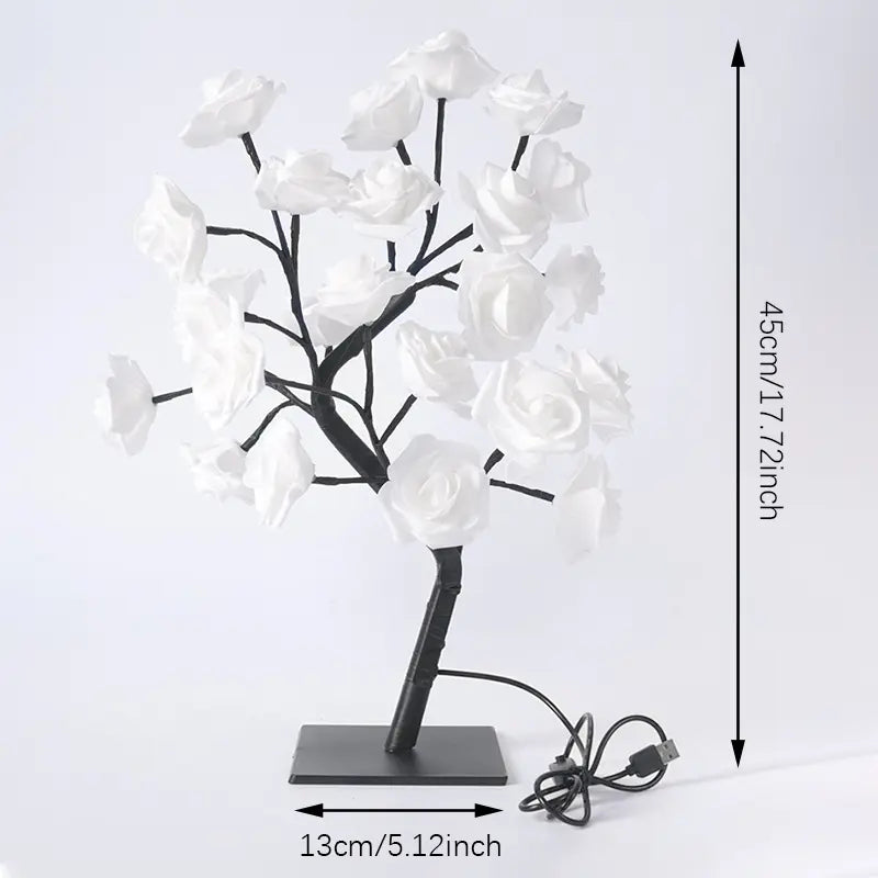 Rose Tree Lamp - USB LED Artificial Rose Night Light, Valentine Mother'S Day Birthday Gift for Her Girlfriend Wife, Bedroom Home Decor Table Lamp, Decorative Lighting