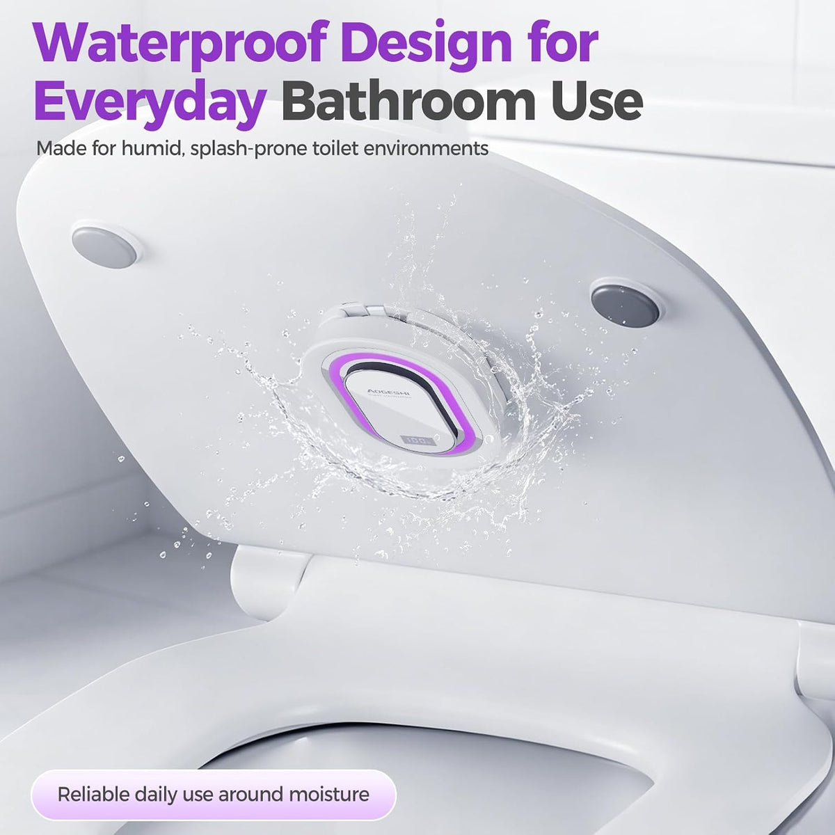 UV-C Toilet Lid Sanitizer, Helps Reduce Odors, Automatic 99-Second Cycle